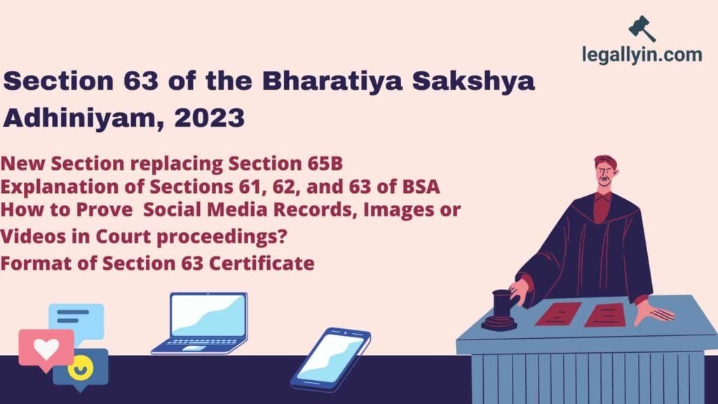 Sections 61, 62, and 63 of the Bharatiya Sakshya Adhiniyam